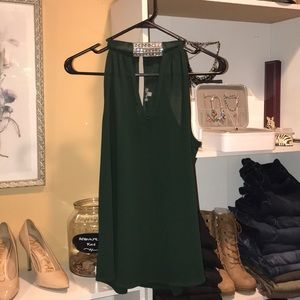 Green blouse with collar